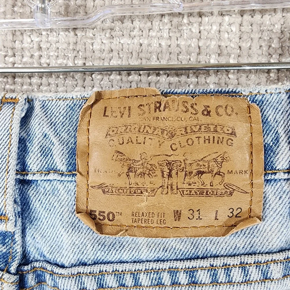 VTG Levis 550 Orange Tab Blue Jeans Mens 31‎ Relaxed Fit Tapered (31x28.5)